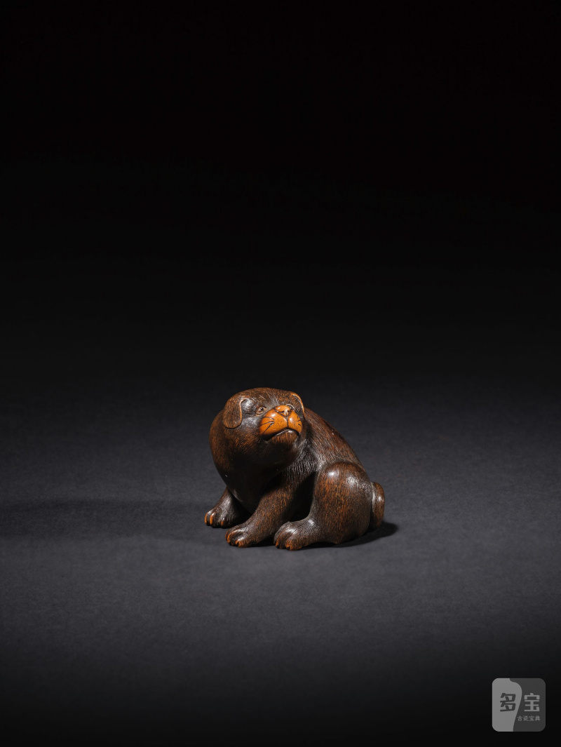 木彫根付 仔犬 銘「正路」 19世紀 | NETSUKE EN BOIS REPRÉSENTANT UN CHIOT - 图5
